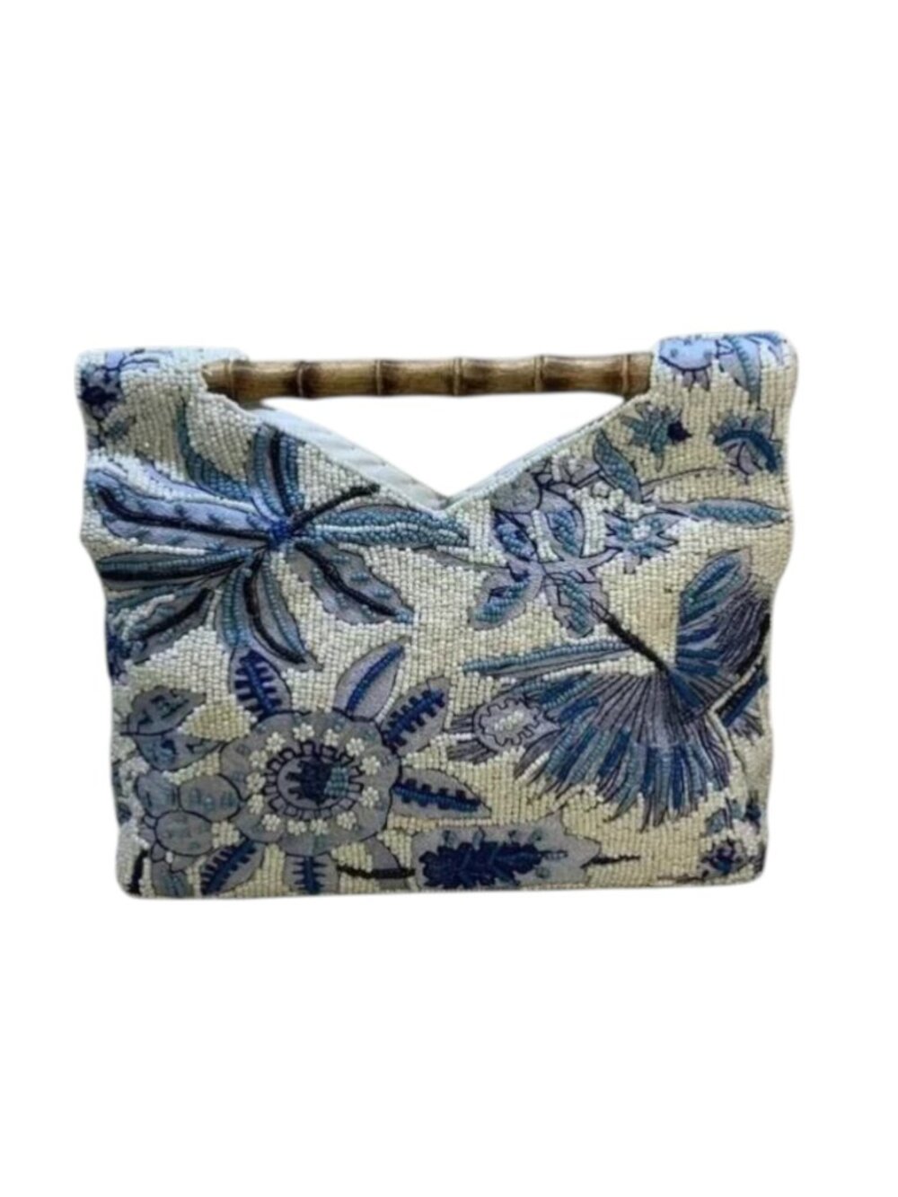 Beaded Blue Embroidery Bag